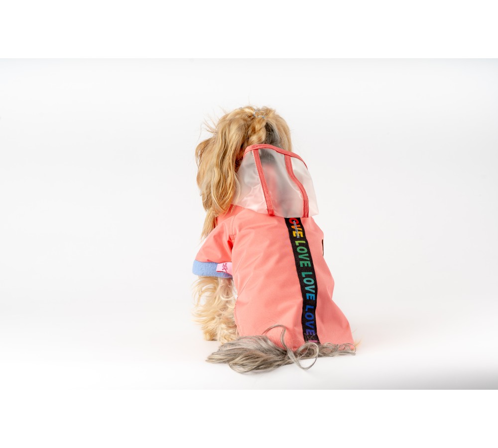 ŞEFFAF KAPÜŞONLU YAĞMURLUK PEMBE